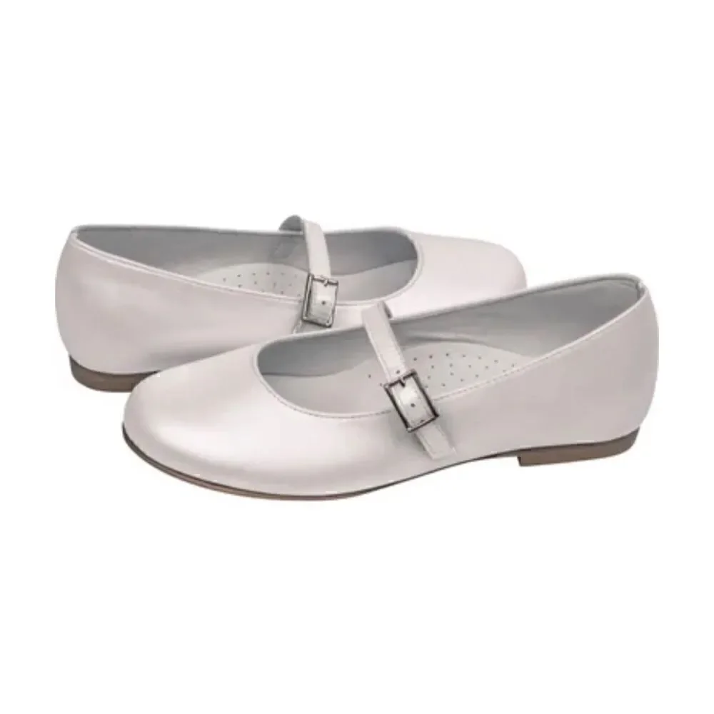 Isabel Garreton Girls Mary Jane leather Party Shoe sz 33 Pearl White